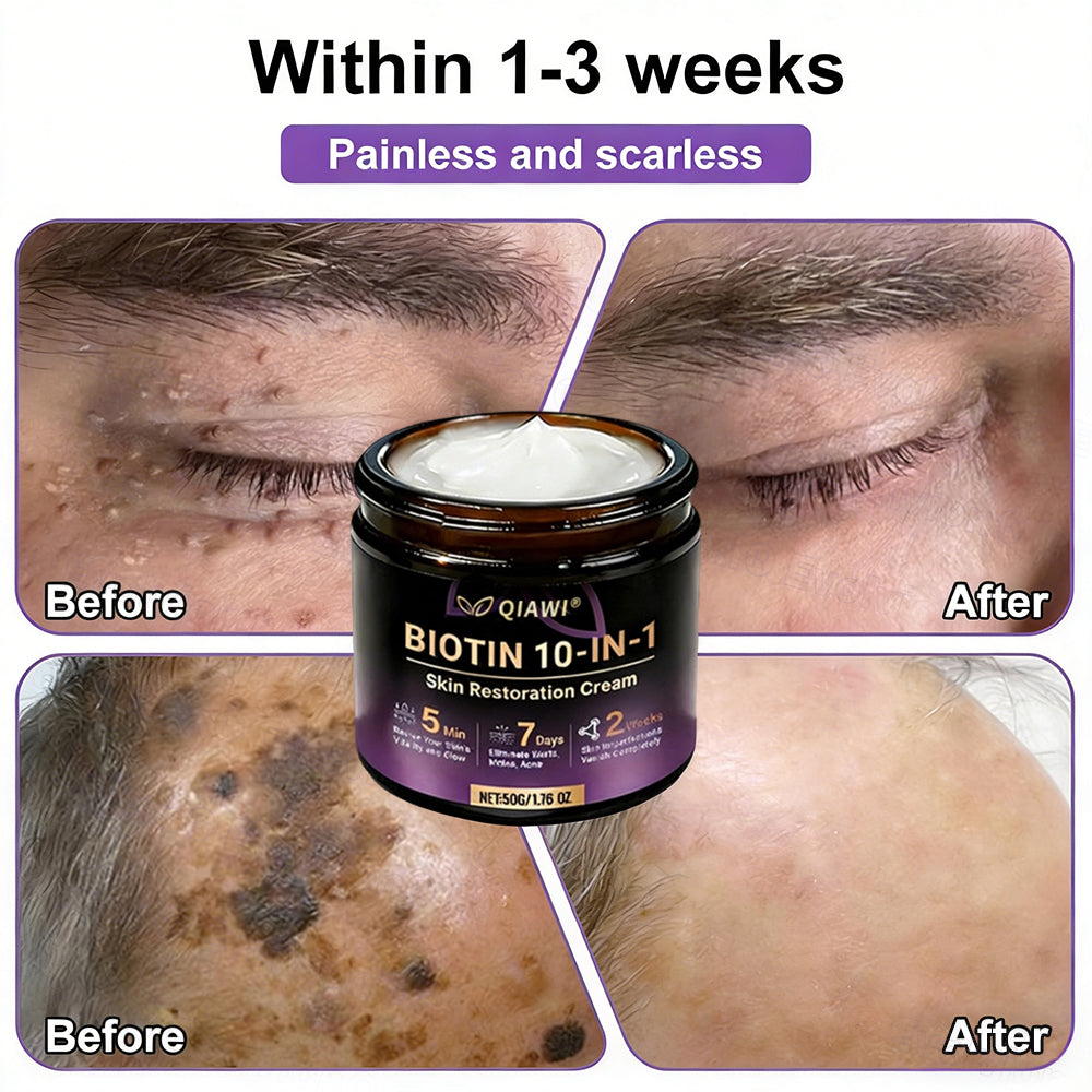 Made and Shipped from USA 🍁 QIAWI® Biotin 10-in-1 Skin Restoration Cream