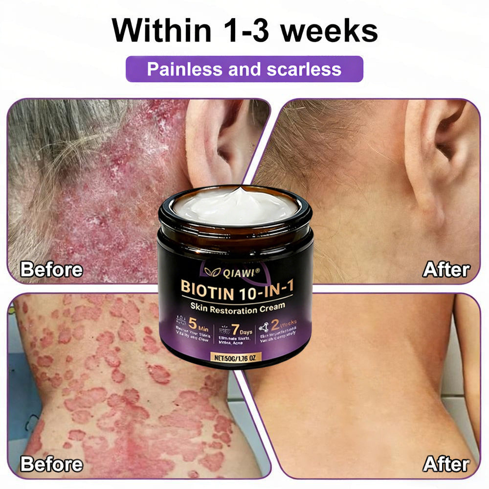 Made and Shipped from USA 🍁 QIAWI® Biotin 10-in-1 Skin Restoration Cream