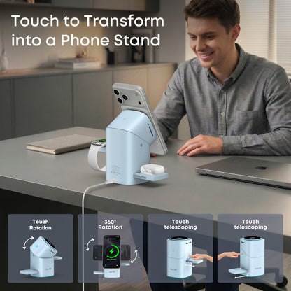 🔥3-in-1 Foldable Magnetic Wireless Charging Station for apple watch/airpods/iPhone/Samsung
