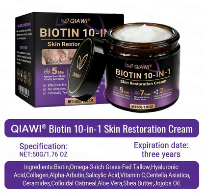 Made and Shipped from USA 🍁 QIAWI® Biotin 10-in-1 Skin Restoration Cream