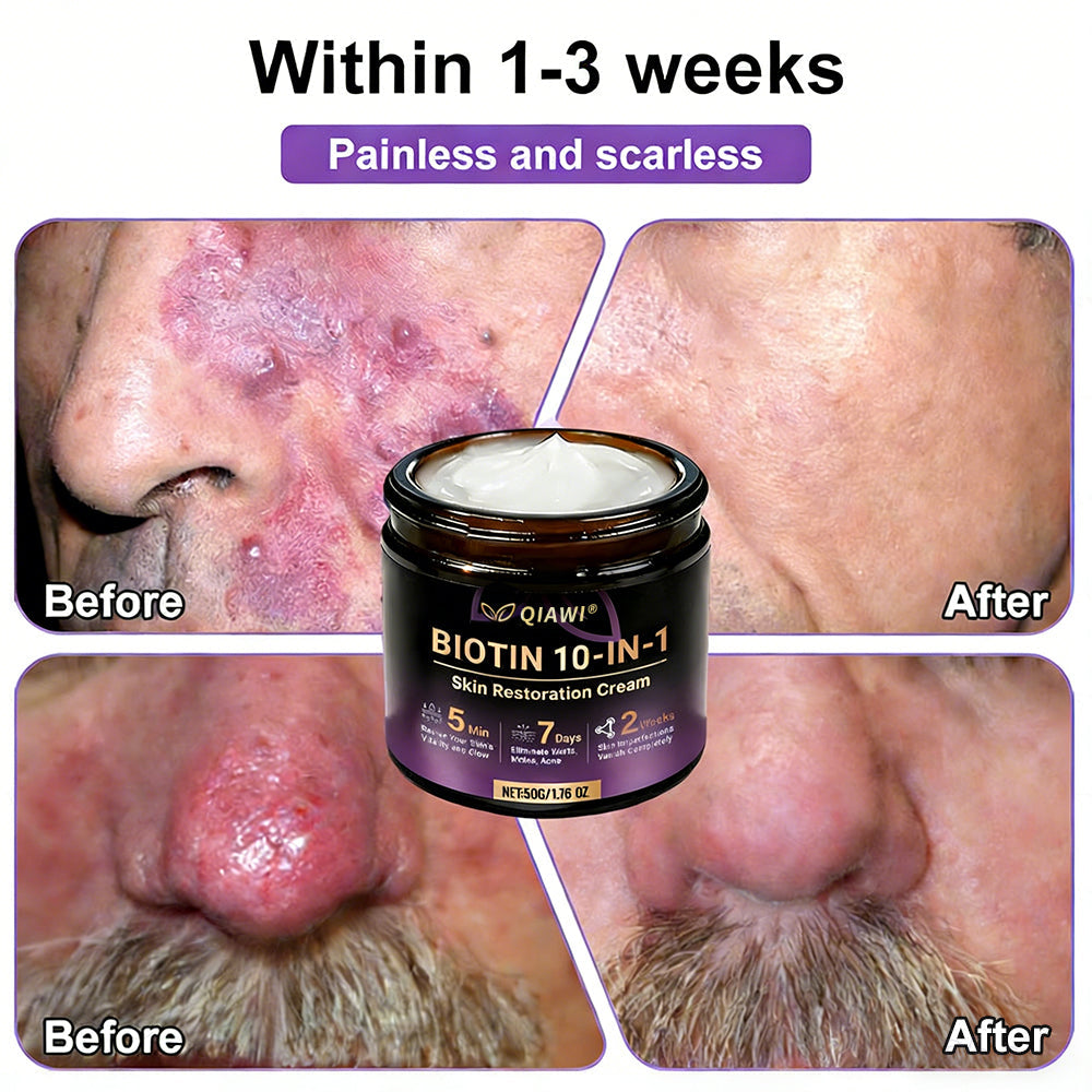 Made and Shipped from USA 🍁 QIAWI® Biotin 10-in-1 Skin Restoration Cream