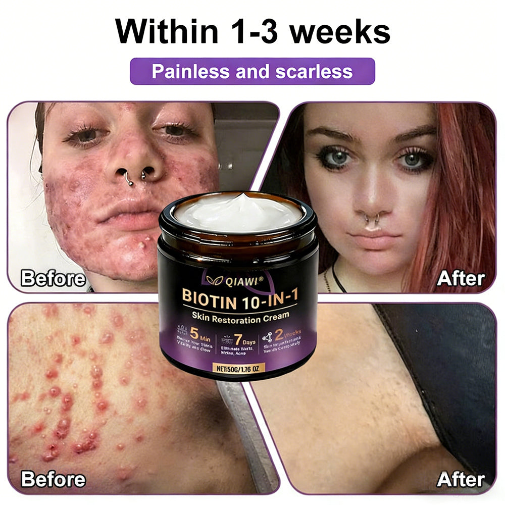 Made and Shipped from USA 🍁 QIAWI® Biotin 10-in-1 Skin Restoration Cream