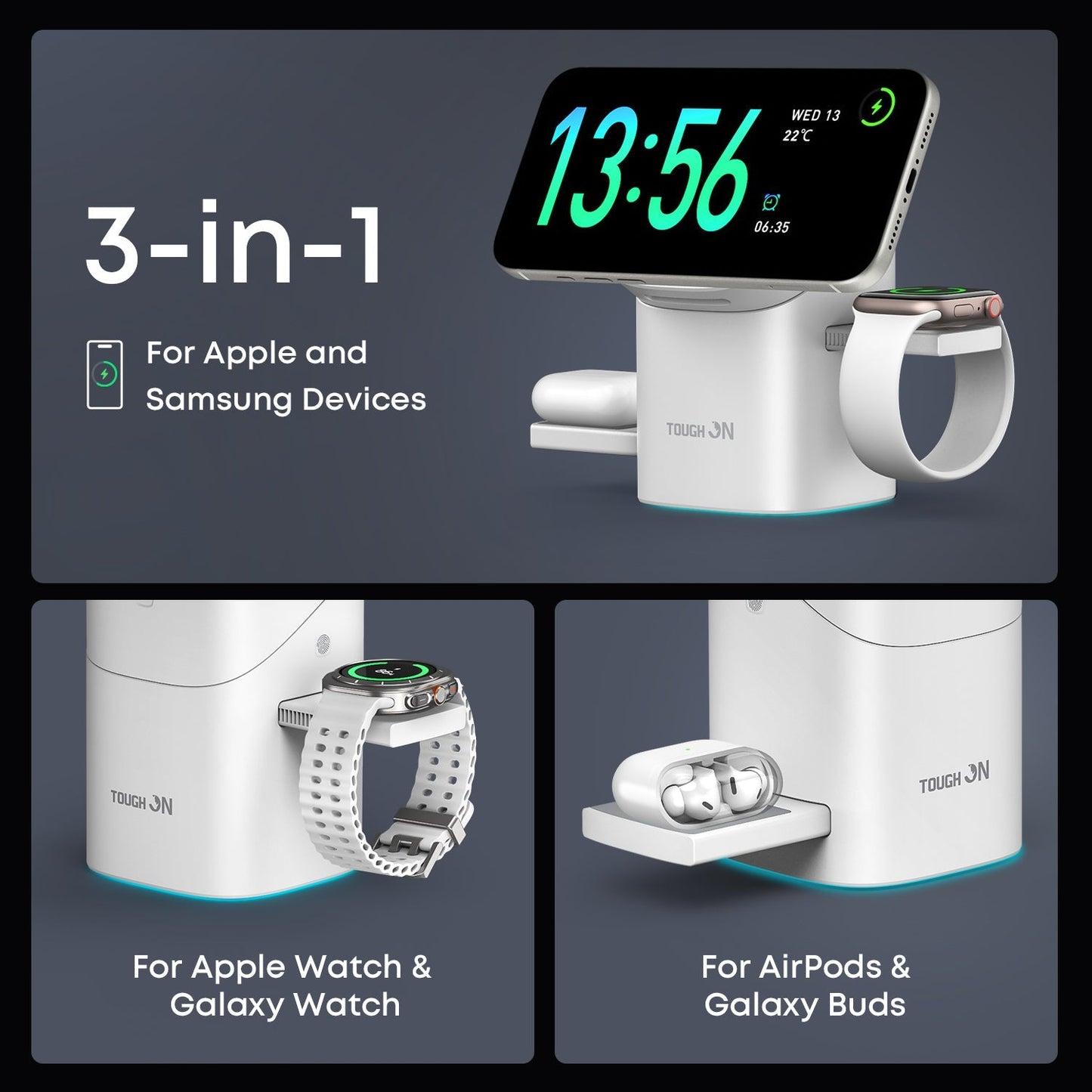 🔥3-in-1 Foldable Magnetic Wireless Charging Station for apple watch/airpods/iPhone/Samsung